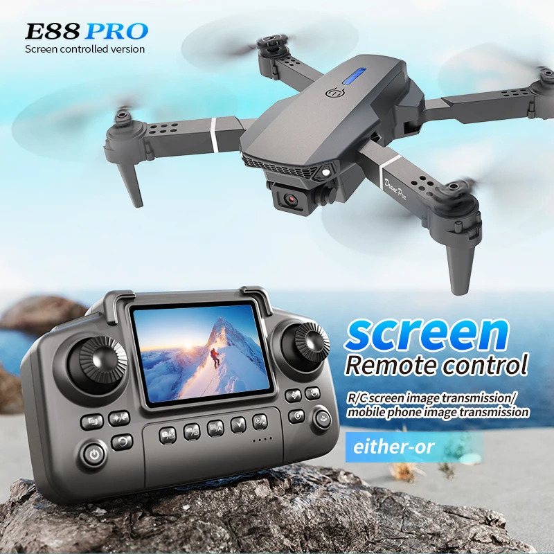 Drone Camera Professional - Drone Profesional E88 PRO dengan Layar