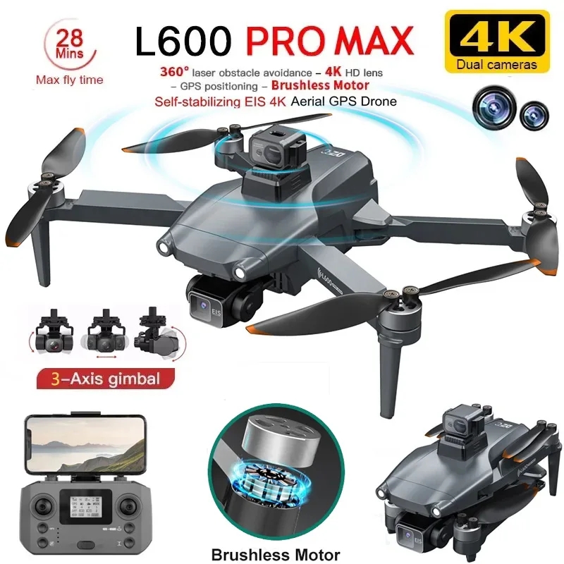 Drone Camera 4K - L600 PRO MAX Drone GPS profesional,