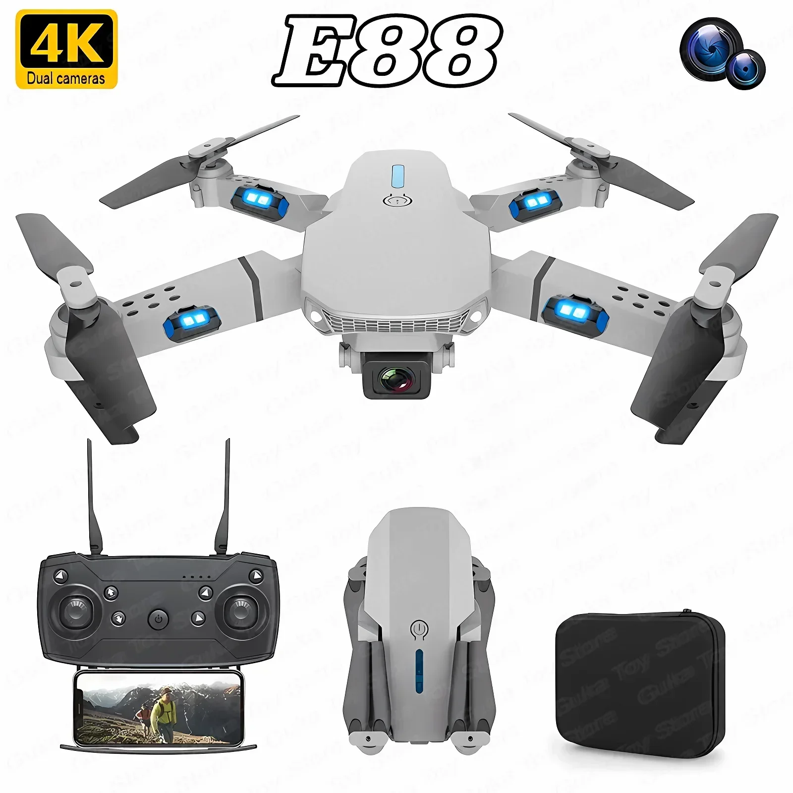E88 Pro Drone FPV kamera sudut - Drone Camera 4K ulasan dan harga